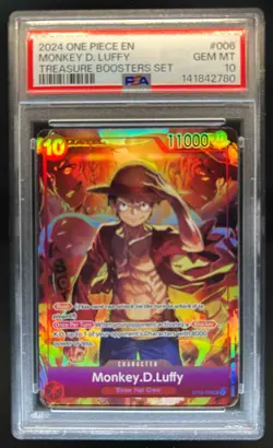 2024 One Piece Monkey D. Luffy Treasures Booster Set Promo Foil #ST10-006 PSA 10 - Image 1