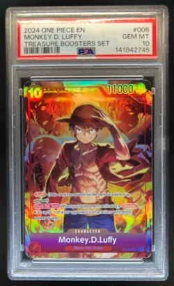 2024 One Piece Monkey D. Luffy Treasures Booster Set Promo Foil #ST10-006 PSA 10 - Image 1