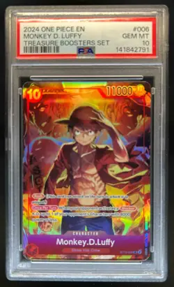 2024 One Piece Monkey D. Luffy Treasures Booster Set Promo Foil #ST10-006 PSA 10 - Image 1