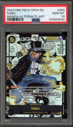 One Piece CCG Sabo Manga Alternate Art OP04-083 PSA 10 Gem Mint - Image 1