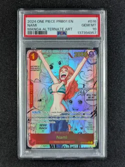 2024 One Piece PRB01 The Best MANGA NAMI Alternate Art R English OP01-016 PSA 10 - Image 1