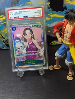💜 ONE PIECE Card Game JPN Boa Hancock PRB01 #78 SR ROMANCE DAWN 🐍 PSA 10 ✨ - Image 1