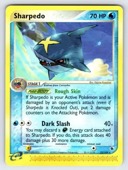 Sharpedo 22/109 EX Ruby & Sapphire Pokemon Card e-Series Nintendo Rare - Lp - Image 1