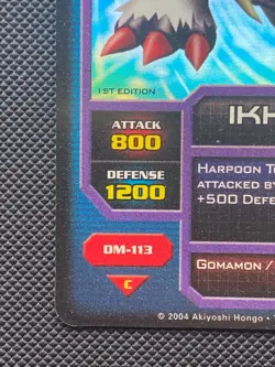 HOLO DM-113 Ikkakumon Digimon CCG Card Hybrid Warriors Foil 1st Edition 2004 - Image 5