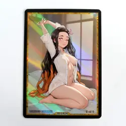 KAMADO NEZUKO Waifu Anime Card LIMITED 1/1 Custom TCG Holo T13926 - Image 1