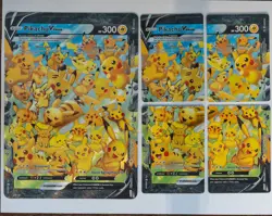Pikachu V-Union [Set of 4 and Jumbo Size] SWSH: Sword & Shield Promo Cards Holo - Image 1