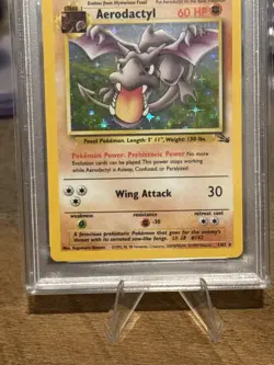 PSA 9 Aerodactyl Holo 1/62 Fossil 1999 WOTC Vintage Pokemon Card MINT HOLO CLEAN - Image 3