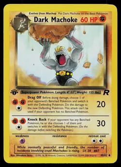 Pokemon Card - Dark Machoke Team Rocket 40/82 Uncommon 1st Edition - Image 1