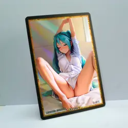 HATSUNE MIKU Waifu Anime Card LIMITED 1/1 Custom TCG Holo T13914 - Image 2