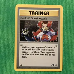 Team Rocket #72/82 Rocket's Sneak Attack Non Holo LP-MP Vintage Pokemon Card - Image 1