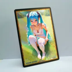 HATSUNE MIKU Waifu Anime Card LIMITED 1/1 Custom TCG Holo T13913 - Image 2