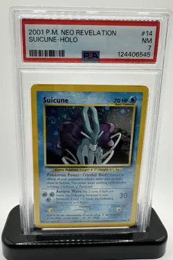 Pokemon Suicune Neo Revelation 14/64 PSA 7 Unlimited Holo Rare English Card - Image 1