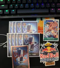 Red Bull Double Don!! Event Monkey.D.Luffy And Don Cards - Image 1