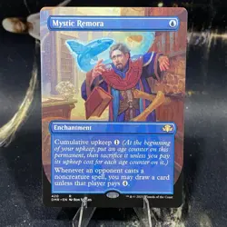 Magic the Gathering - Mystic Remora - Borderless - Dominaria Remastered - MTG NM - Image 1