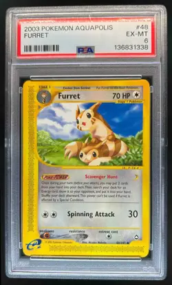 2003 Pokemon Aquapolis Furret #48/147 PSA 6 - Image 1