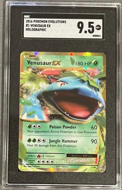 Venusaur Ex 1/108 - 2016 XY Evolutions Rare Full Art Pokemon Card Holo SGC 9.5 - Image 1