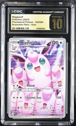 2025 Pokemon Wigglytuff Phantasmal Flames 105/094 IR CGC PRISTINE 10 - Image 1