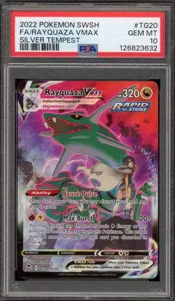 Pokemon Rayquaza VMAX Silver Tempest Trainer Gallery Full Art #TG20 PSA 10 - Image 1