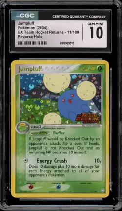 Pokemon Jumpluff EX Team Rocket Returns Reverse Holo Rare #11 CGC 10 Gem Mint - Image 1