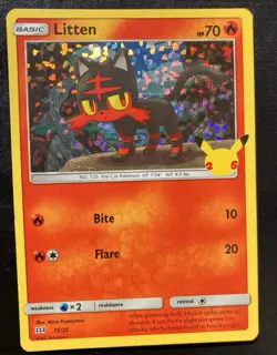 litten 15/25 Pokemon McDonalds 25th anniversary Holo rare TCG NM - Image 1