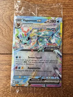 🔥 Pokemon Vaporeon ex 023/131 Prismatic Evolutions Promo Surprise Box SEALED - Image 1