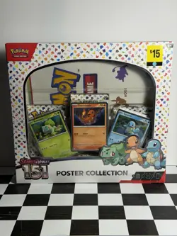 Pokemon 151 Poster Collection Bulbasaur, Charmander, Squirtle 3 Card Set - Image 1