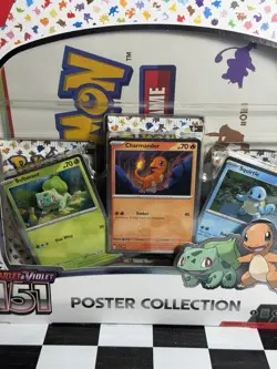 Pokemon 151 Poster Collection Bulbasaur, Charmander, Squirtle 3 Card Set - Image 2