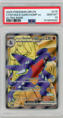 PSA 10 Cynthia's Garchomp Ultra Rare 215/182 - Pokemon Destined Rivals #215 - Image 1