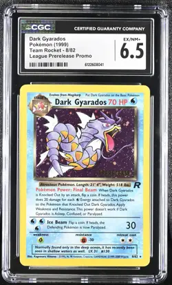 1999 Pokemon Dark Gyarados Team Rocket 8/82 League Prerelease CGC EX/NM+ 6.5 - Image 1