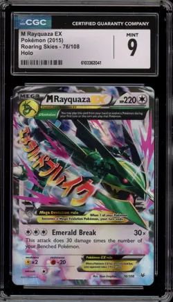Pokemon M Rayquaza EX XY Roaring Skies Holo Ultra Rare #76 CGC 9 Mint - Image 1