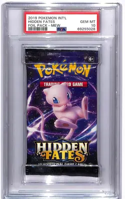 2019 Pokemon International Hidden Fates Mew Sealed Foil Pack PSA 10 GEM MINT - Image 1