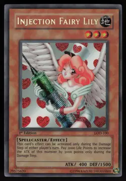 Injection Fairy Lily LOD-100 Secret Rare 1st Edition Yu-Gi-Oh NM - Image 1