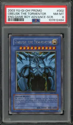 Obelisk The Tormentor GBI-002 Secret Rare Promo Yugioh PSA 8 *484 - Image 1