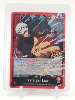 TRAFALGAR LAW 2026 ONE PIECE THE AZURE SEA'S SEVEN LEADER OP14-001 Q0165 - Image 1