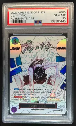 2025 One Piece A Fist of Divine Speed Gear Two Alternate Art #OP11-080 PSA 10 - Image 1
