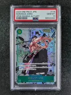2023 One Piece MANGA RORONOA ZORO OP06-118 Alternate Art SEC Japanese PSA 10 - Image 1