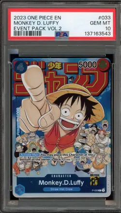 One Piece CCG Monkey.D.Luffy Event Pk. Vol. 2 P-033 PSA 10 Gem Mint - Image 1
