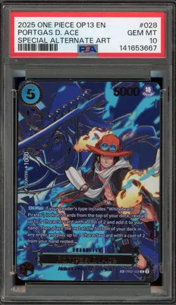One Piece CCG Portgas.D.Ace Special Alternate Art EB02-028 PSA 10 Gem Mint - Image 1