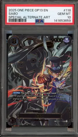 One Piece CCG Sabo Special Alternate Art OP07-118 PSA 10 Gem Mint - Image 1