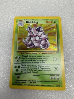 Pokemon Nidoking Base Set 11/102 Rare Holographic Card Holo 1995 - Image 1