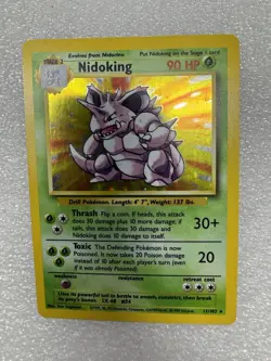 Pokemon Nidoking Base Set 11/102 Rare Holographic Card Holo 1995 - Image 2