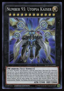 Number 93: Utopia Kaiser YCSW-EN009 Super Rare Prize Card Yu-Gi-Oh NM - Image 1