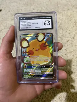 Pokemon TCG Dedenne GX Unbroken Bonds Holo Card 195/214 Full Art CGC 6.5 - Image 1