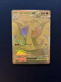 Mega Charizard X Ex Gold Pokemon Phantasmal Flames Holo Card 130/094 - MINT - Image 1