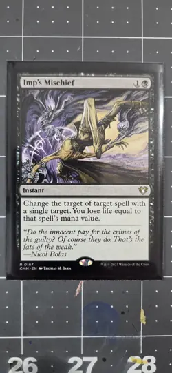 Imp's Mischief #167-MTG Commander Masters Regular Card Near Mint Condition - Image 1