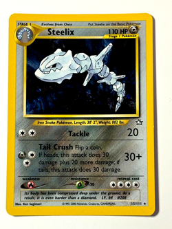 Steelix 15/111 Neo Genesis 2000 Holo Rare LP Pokemon Card - Image 1