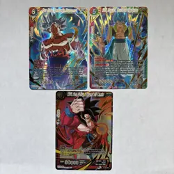 Dragon Ball Super 3 Card Lot of Mythic Booster Gold Stamped Cards ccg card game - Image 2