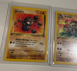 Pokemon FIRST EDITION Card Lot GEODUDE GOLEM NM RARE WOTC Vintage Original - Image 3