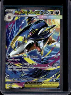 2025 Pokemon Phantasmal Mega Sharpedo ex Special Illustration Rare #127/094 - Image 1