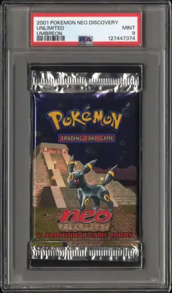 2001 Pokemon Neo Discovery Unlimited Booster Pack PSA 9 Umbreon Artwork POP 17 - Image 1